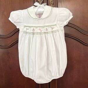 LULLABY SET White Christmas Ribbon Bubble Romper 3M